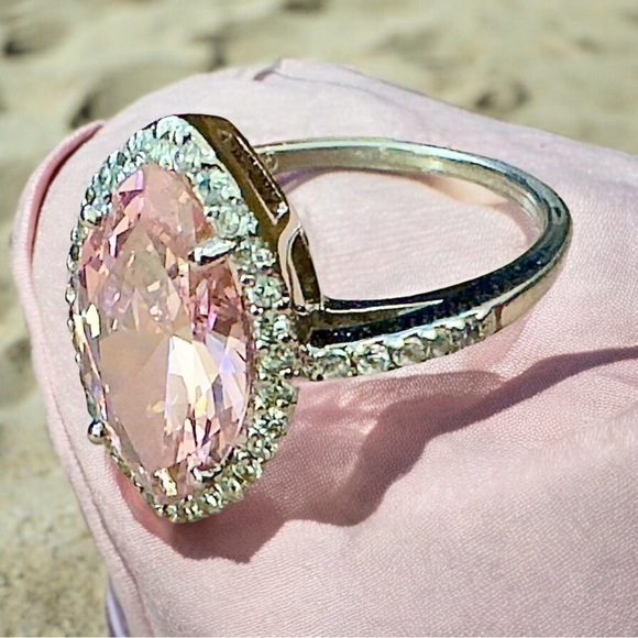 Pink Tourmaline Sterling Silver Ring (6.75) - Picture 6 of 8